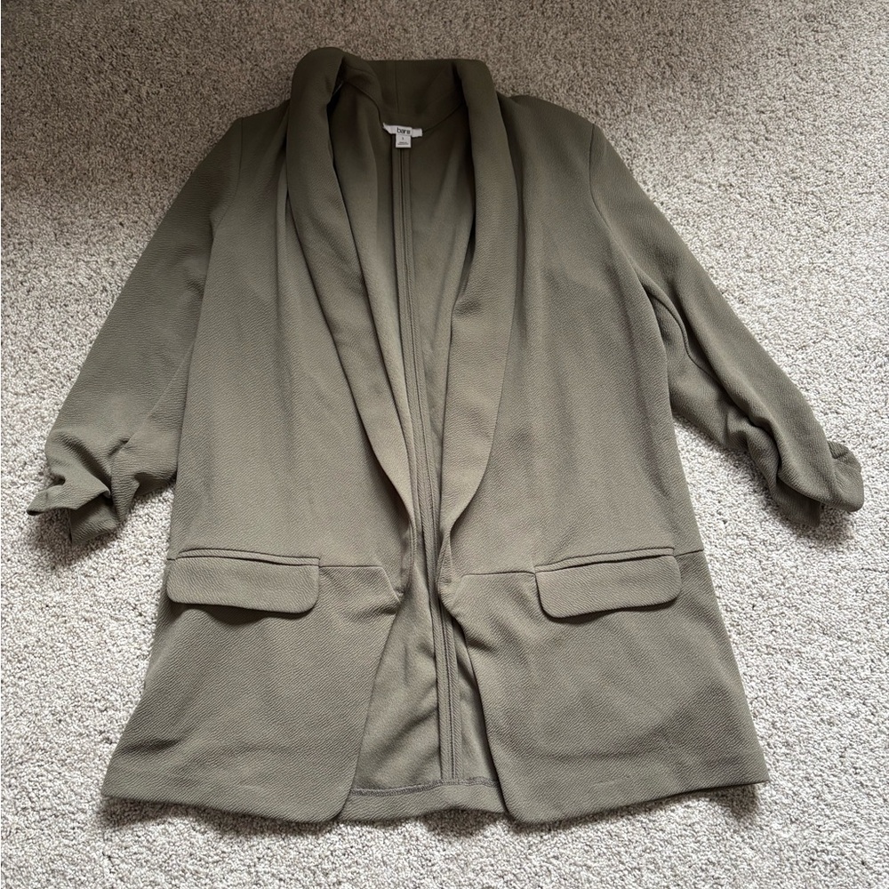 Bar Ill 3/4 sleeve NWOT Open Front Blazer Olive Green LARGE